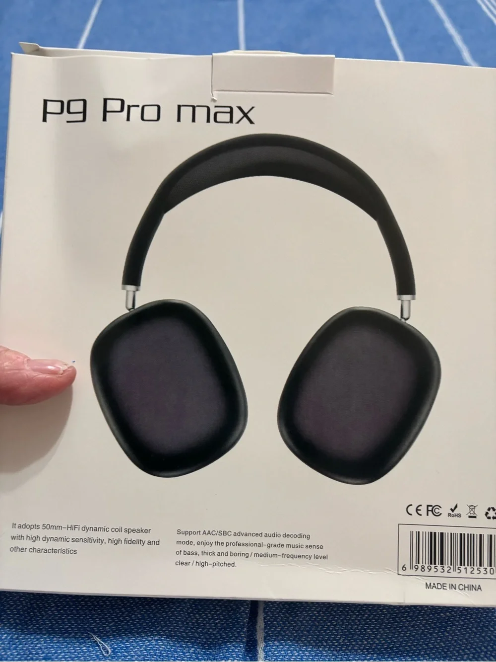 P9 Pro Max Black Wireless Headphones